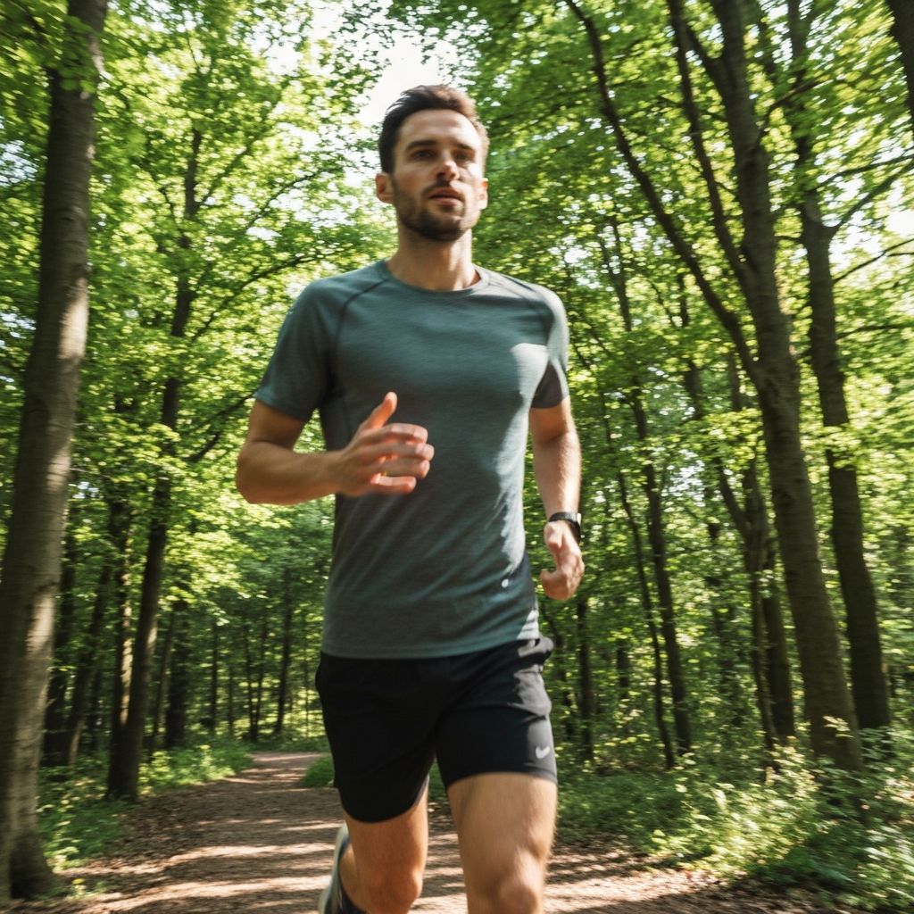Man engaging in physical activity and exercise